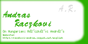 andras raczkovi business card